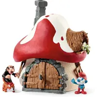 Schleich Figurine - Maison des Schtroumpfs avec 2 figurines - Schtroumpf et Gargamel