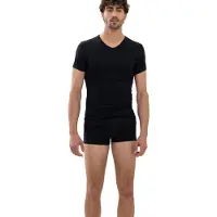 Mey Software Regular Fit T-shirt Encolure en V noir, Unicolore