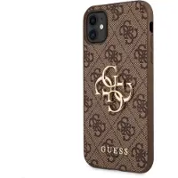 GUESS Pu 4g Metal Logo Iphone 11 Phone Case Marron
