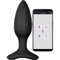 Lovense Hush 2 S - Plug anal vibrant contrôlable par application (38 mm, noir)
