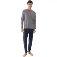 Mey Pyjama long 'Pure Night' bleu marine / gris