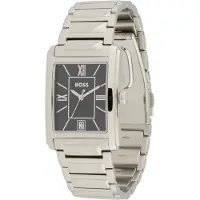 BOSS Montre à cadran noir avec bracelet à maillons en H