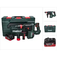 Metabo KH 18 LTX BL 28 Q Marteau perforateur sans fil 18 V 3 J SDS plus Brushless + 1x batterie 8,0 Ah + metaBOX - sans chargeur