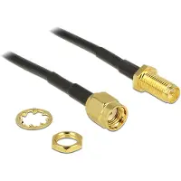 DeLOCK Câble d'antenne RP-SMA - RP-SMA mâle vers RP-SMA bulkhead - 50 Ohm