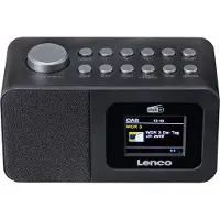 Lenco CR-625BK - Radio-réveil DAB+/FM avec écran couleur, minuteur de mise en veille et double alarme - Noir