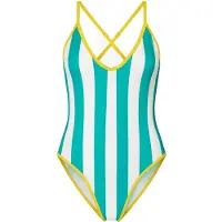 C&City Maillot de bain jaune clair / pétrole / blanc