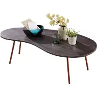 Wohnling Table basse design JAI 122x34,5x63 cm acacia avec pieds métal