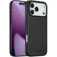 Accezz Coque arrière en cuir avec MagSafe pour Apple iPhone 17 Pro Max - Onyx Black