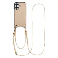 Selencia Coque de télephone Nova Croco avec cordon et porte-cartes pour Apple iPhone 17 - Beige