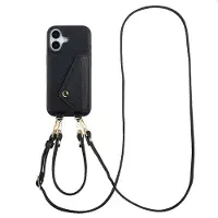 Selencia Coque de télephone Sera avec cordon et porte-cartes enveloppe pour Apple iPhone 17 - Noir