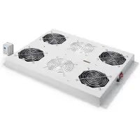 Digitus DN-19 FAN-4SRV Unité de ventilation de toit , 4 ventilateurs, gris clair (RAL7035)