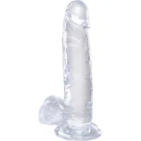 Pipedream Clear 7 - godemichet ventouse avec testicules (18cm)