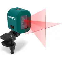 Vonroc Laser à lignes croisées rouge à batterie 4V | Mise à niveau auto - Portée de 10 mètres