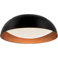 Lyora Plafonnier design Landon noir avec cuivre