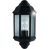 Searchlight Applique, noir, aluminium, H 36 cm, OUTDOOR
