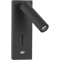 Lyora Lampe de chevet Fuse Noir avec USB