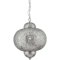 Searchlight Lampe suspendue de style marocain Fretwork Acier inoxydable