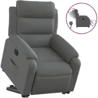 vidaXL Fauteuil relax avec releveur électrique Tissu gris foncé