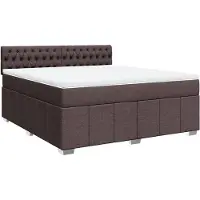 vidaXL Lit boxspring avec matelas brun foncé 180x200 cm Tissu