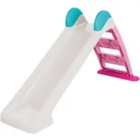DOLU Glijbaan 72x133x45 cm Wit/Roze/Blauw