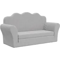 vidaXL Canapé-lit pour enfants 2 places Gris clair Peluche douce