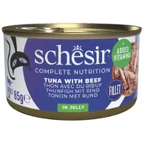 Schesir thon avec bœuf (gélée) pâtée pour chat (boîte)