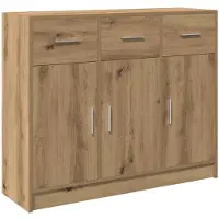 vidaXL Sideboard Chêne Artisan 91x28x75 cm Bois composite