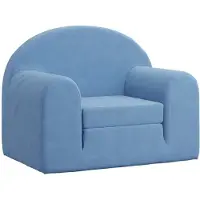 vidaXL Canapé-lit pour enfants Bleu Peluche douce