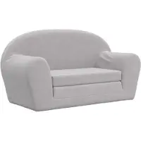 vidaXL Canapé-lit pour enfants 2 places Gris clair Peluche douce