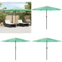 vidaXL Parasol avec mât en acier vert 388x388x248 cm