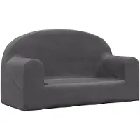vidaXL Canapé pour enfants 2 places anthracite Peluche douce