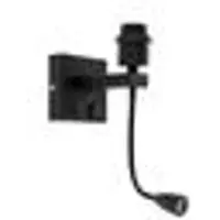 QAZQA Moderne Moderne Wandlamp Zwart Met Flexarm - Brescia Combi Métal Noir Autres / Luminaire / Lumiere / Éclairage / Intérieur / Salon / Cuisine E27 Max. 1 X 1 Watt