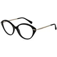Max Mara Lunettes de soleil femme - - MM5075 - Noir brillant - Synthétique - Ronde - Décontractée - Pont 17 mm