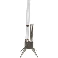 Esschert Design Chauffage de terrasse à granulés de bois 135 cm – Acier inoxydable – Argent – Chauffage d'extérieur durable aux granulés