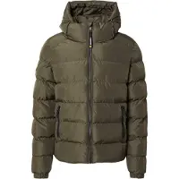 Superdry pour homme. M5011905A Veste de sport matelassée à capuche verte (XXL), Casuel, Polyester
