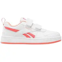 Reebok Baskets Fille Royal Prime 2.0 à Deux Scratchs Blanc/Corail coucher de soleil/Orange ensoleillé