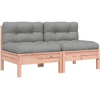 vidaXL Canapé de jardin sans accoudoirs et coussins 2 pcs bois douglas