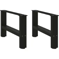 vidaXL Pieds de table basse noirs 2 pcs. 50x(30-31) cm acier