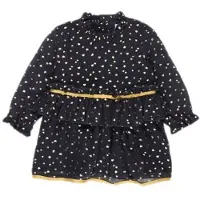 Boboli Chiffon Hearts Long Sleeve Short Dress Noir 9 Months Fille