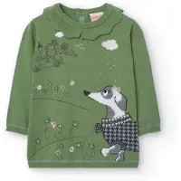 Boboli Knitwear Long Sleeve Dress Vert 4 Years Fille