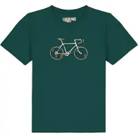 Watabout.kids T-Shirt 'Doodle Bike' gris foncé / vert foncé / noir / blanc