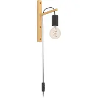 Eglo POCKLEY Applique/plafonnier Lampe éclairage - L4,5 x H29,5 x AL16 cm - marron, noir - IP20