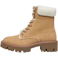 ONLY Bottines à lacets 'ONLBETTY-11' crème / camel
