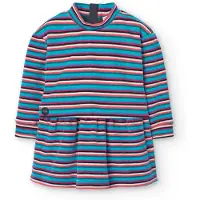 Boboli Velour Striped Long Sleeve Dress Multicolore 24 Months Fille
