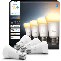 Philips White Ambiance Smart E27 LED 6 W 810 lm CCT lot de 4 Hue, E27 LED 6 W 810 lm CCT, dimmable, Plastique