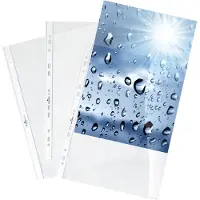 Durable Pochettes perforées Premium , format A4, ouverture sur le dessus, 100 p., nervuré, transparent