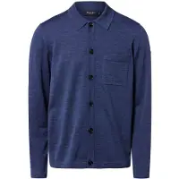 Maerz Merino Superwash Classic Fit Cardigan bleu, Unicolore