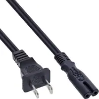 InLine 16650Y Câble d'alimentation, prise secteur USA sur Euro 8 C7 prise, 0,5m