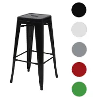 Generique Tabouret de bar MENDLER HWC-A73 métal empilable design industriel noir