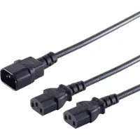 S-Impuls Câble d'alimentation en Y, IEC320-C13 mâle 2x IE (1.80 m), Câble d'alimentation, Noir